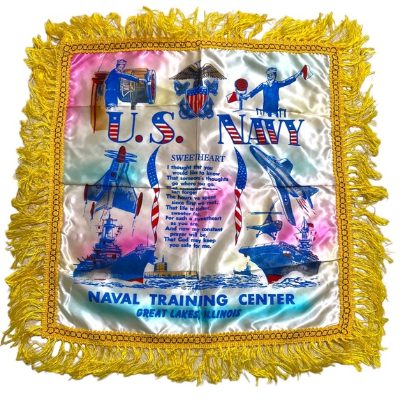 Vintage United States Navy Sweetheart Pillow Case Sham - Picture 2 of 11